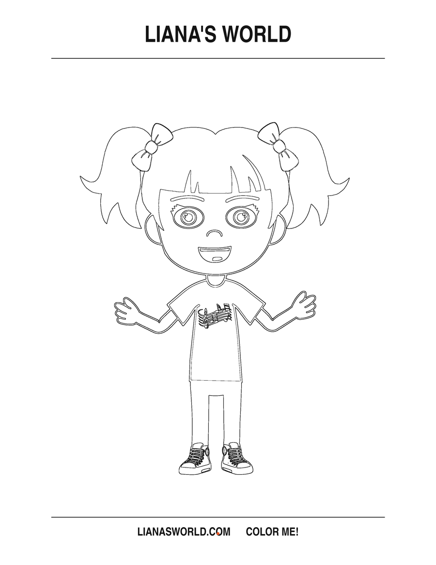 Liana Waving coloring page