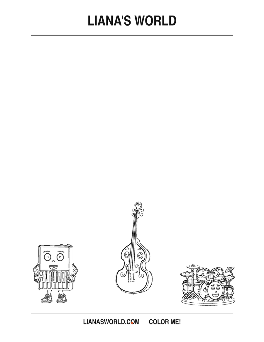 Instrument Friends coloring page